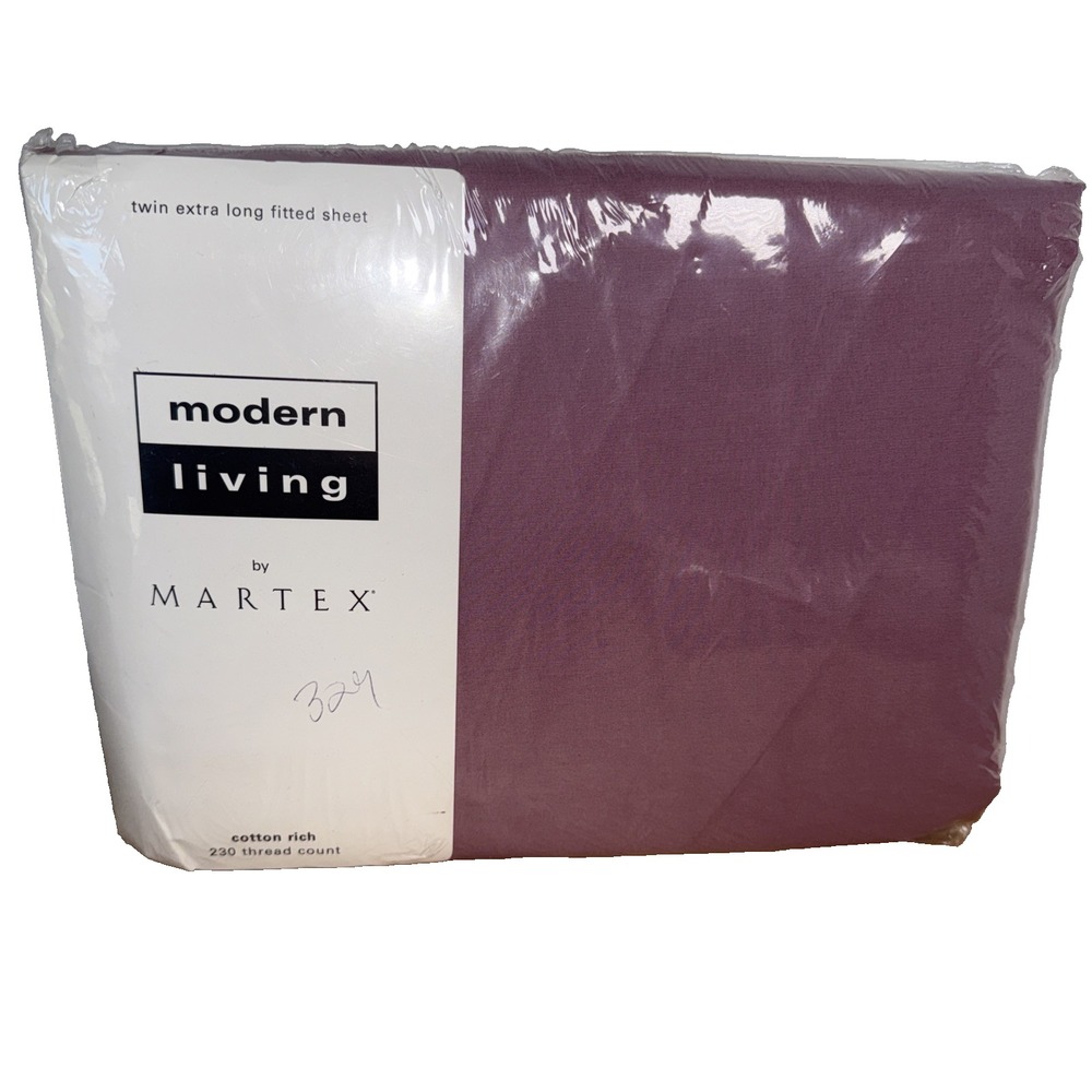 Vintage Modern Living Twin Extra Long Fitted Sheet Cotton Rich 230 Thread/maroon